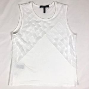 BCBG MaxAzria White Sleeveless Shirt